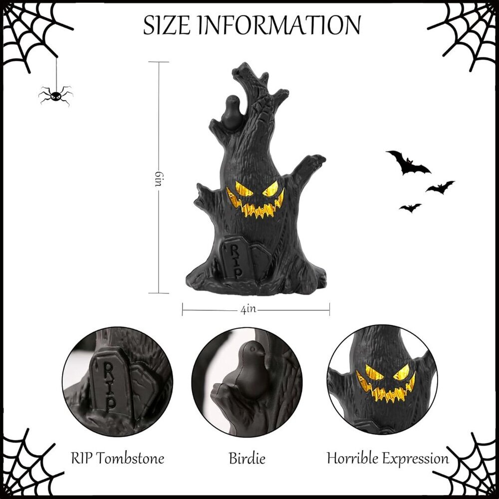 Halloween Tree, Scary Halloween Decorations Night Light, Fall Tiered Tray Decor - Picture 5 of 6